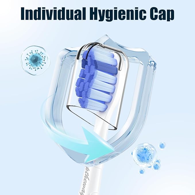 Toptheway Extra Soft Replacement Toothbrush Heads Compatible with Philips Sonicare Optimal Gum Care for Sensitive Teeth G2 C2 C1 4100 Snap-on, 8 Pack