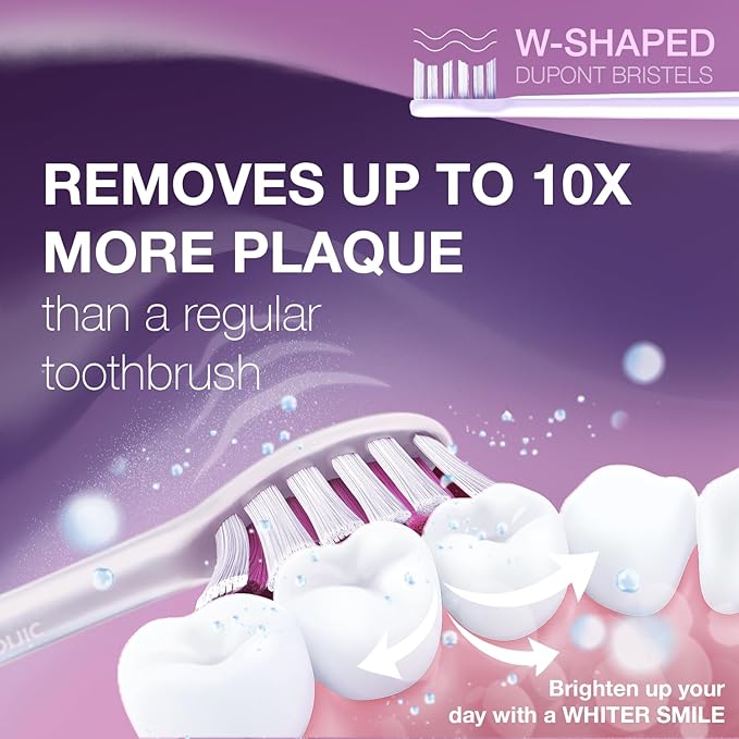 Wagner Stern WHITEN+ Edition. Whitening Electric Toothbrush with Pressure Sensor. Offers 5 Brushing Modes, 3 intensities, 8 Soft Brush Heads, and a Luxury Travel case. (Magnolia)