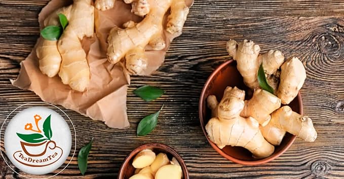 TeadreamTea Ginger Tea Bags - 300 Bleach-Free Tea Bags | Caffeine Free, Antioxidant, Calms Upset Stomach - Strengthen Immune System - Herbal Ginger Tea