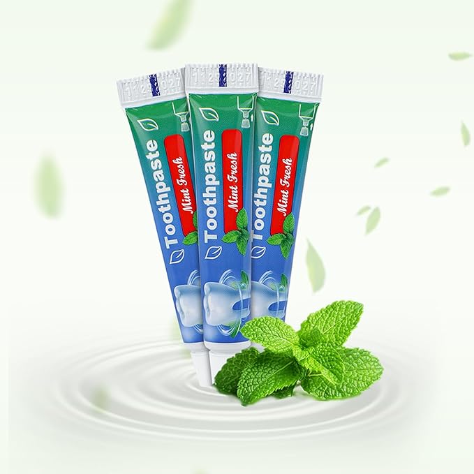 HAIFOTRVA 0.35 oz Bulk Travel Size Toothpaste, 50 Tubes, Mint Flavor, Mini Disposable Toothpaste for Hotel, Guests, Homeless, Office