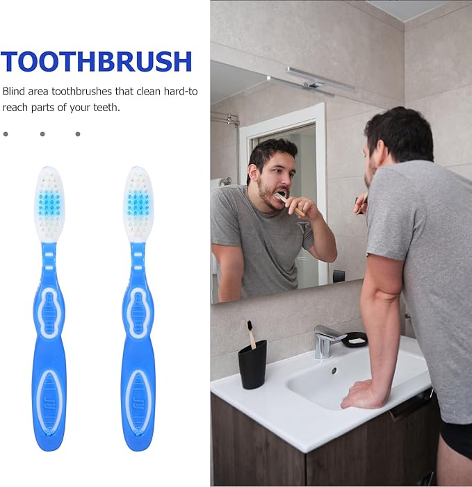 HAMPPLIES 10Pcs Small Soft Bristle Manual Toothbrushes Short Handle Portable Prison Use Oral Care Brushes for Personal Hygiene