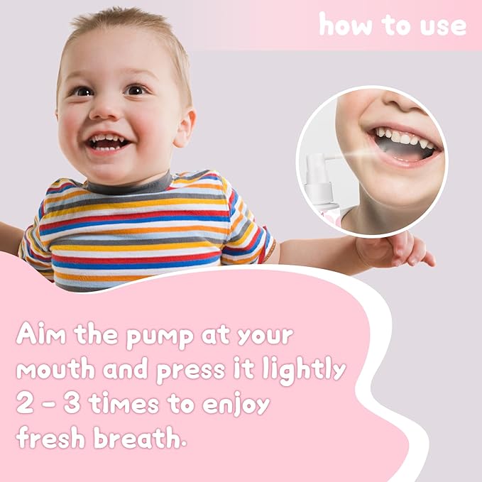 Kids Oral Spray - Probiotic Fruit Flavored Toothpaste Helper for Toddlers, Daily Fresh Breath, Gentle Oral Care Spray for Children (2Pack, Peach)