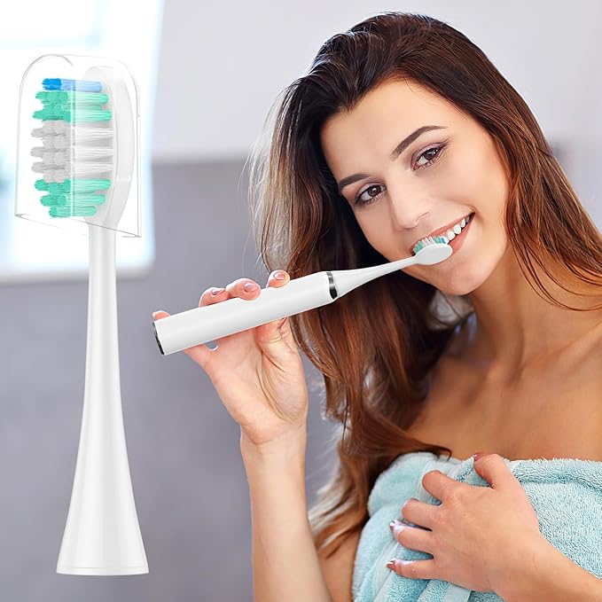 Replacement Toothbrush Heads 10 Pack Compatible with AquaSonic Black Series, Vibe Series Electric Toothbrush, White