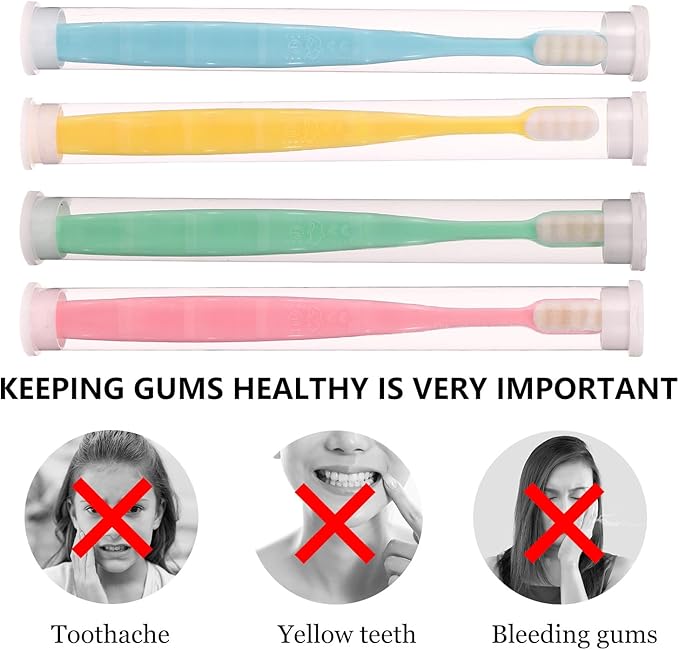 CIYODO 4pcs Ultra Soft Manual Toothbrushes for Sensitive Teeth with Micro-Nano Bristles High-Density Fine Brush Heads Gentle Gum Care for Adults and Fragile Teeth