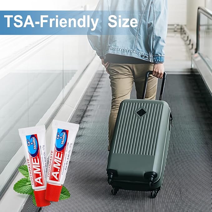 Toothpaste Bulk Travel Size, Disposable Small Travel Portable Mini Compact Pocket Size Toothpaste for Bad Breath, Vacation/Hotel/Camping Shelter/Homeless/Nursing Home/Charity 0.6 oz/ 17g (30 Tubes)
