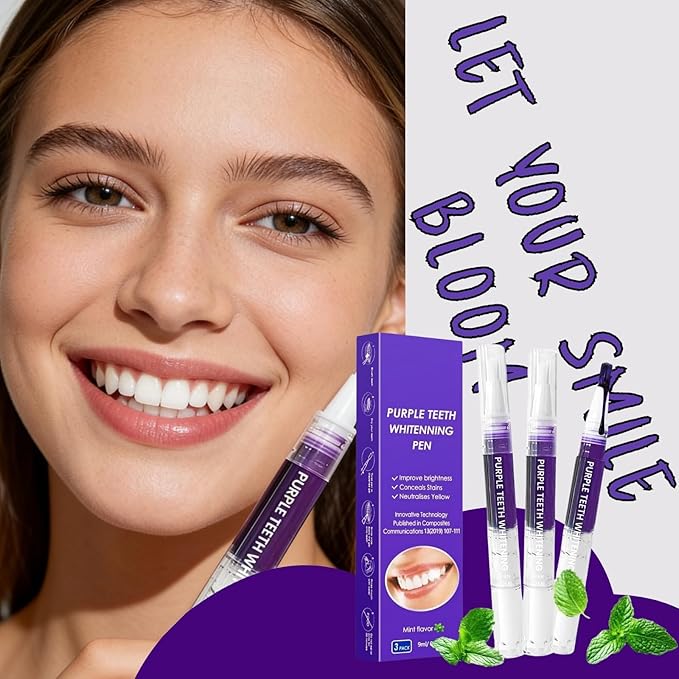 3Pcs Teeth Whitening Pen, Teeth Whitener Pen Gel Effective Tooth Whitening Pens Kit for Stain Removal, Friendly, Painless, Low Sensitivity, Portable for Home Use