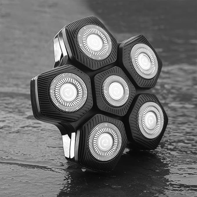 FOXSONIC 6 Blades Universal Magnetic Shaver Blades for Head Shaver and Other Brands Head Shaver