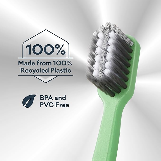 Grin Pro Ultimate Whitening Toothbrush, Soft, 2 Count (Pack of 2), Designed for Triple-Action Whitening, 100% Recycled Plastic Handle