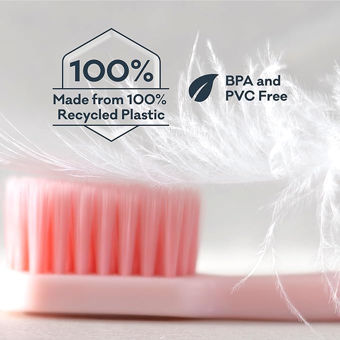 Grin Pro Ultimate Gentle Care Toothbrush, Ultra Soft, 2 Count, Designed for Sensitive Teeth and Gumlines, 100% Recycled Plastic Handle