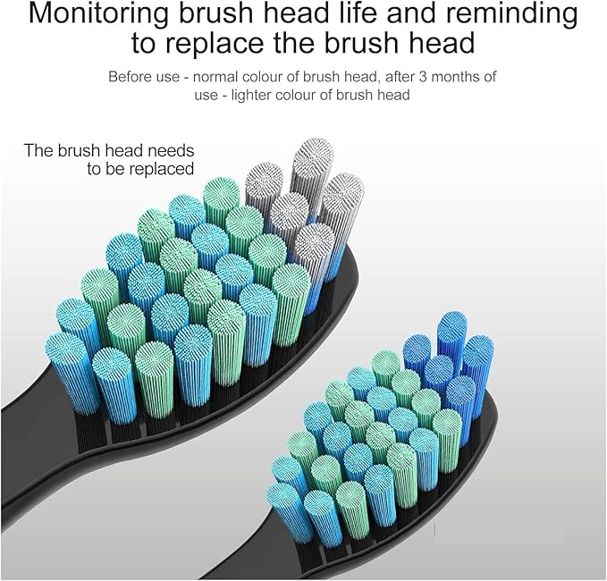 5/10 Pcs Replacement Brush Heads, Compatibility for Seago ,Fairywill Electric Toothbrush Head Refill Tooth Clean(10pcs Black)
