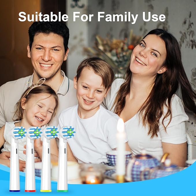 NatraProw Toothbrush Replacement Heads Compatible with Oral b Electric Toothbrush ( 8 White