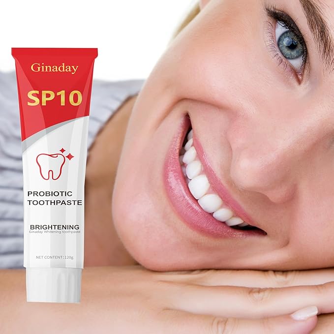 SP10 Probiotic Whitening Toothpaste, Deep Cleaning Care Remove Yellow Tooth Stains, with Probiotic Oral Health Management, Fresh Breath.