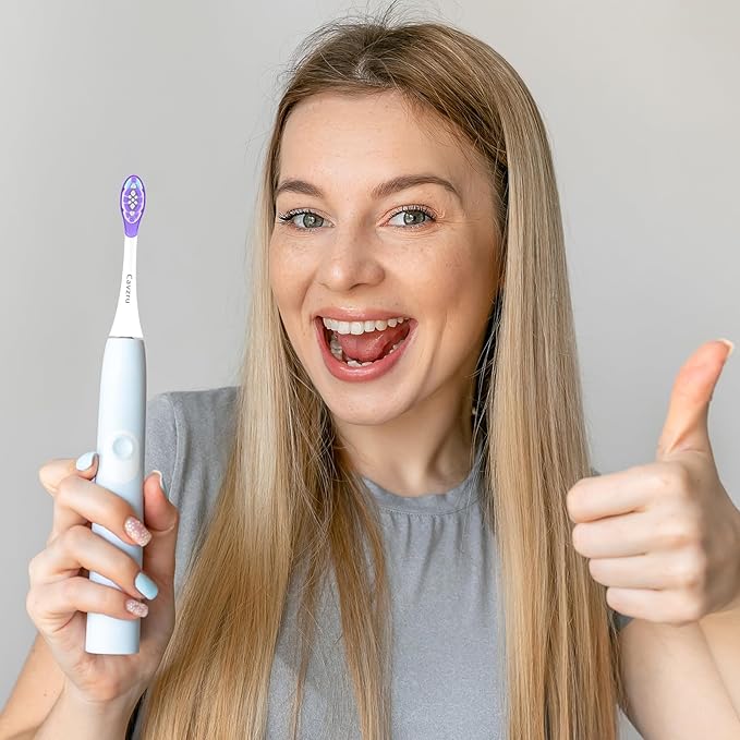 Cavzru 10Pack Replacement Toothbrush Heads for Philips Sonicare Electric Toothbrush,Real Dupont Bristles for Sonicare A3 G3 W3 C3 C2 Brush Head,Purple+Blue