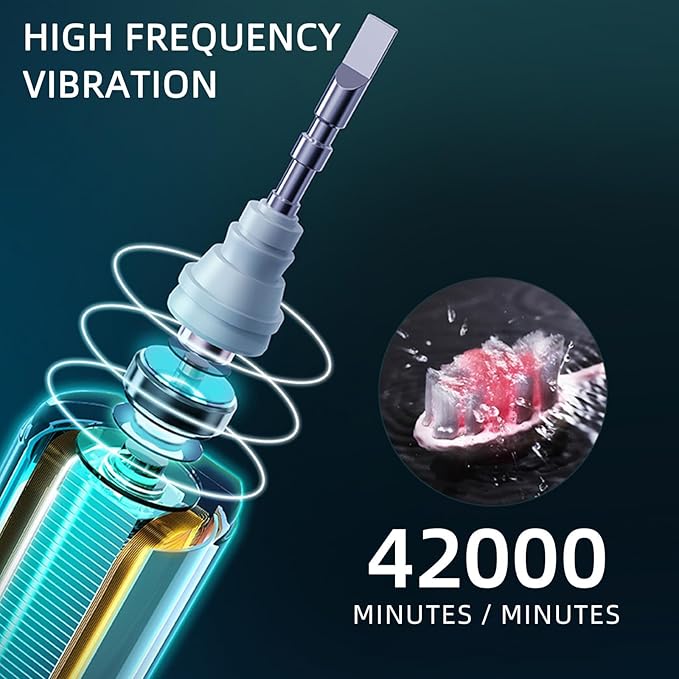Lumivoid Sonic Electric Toothbrush 42000 Vibrations with 10 Brush Heads Suitable for Adults 30 Days of Use on a Single Charge,5 Modes Built-in 2-Minute Smart Timer, IPX8 Rated Waterproof (Green Pink)