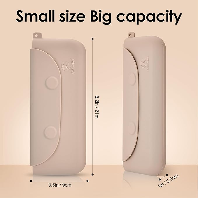 Silicone Makeup Brush Holder Large Travel Makeup Brush Case Original Design Brushes Holder with Magnetic Closure White