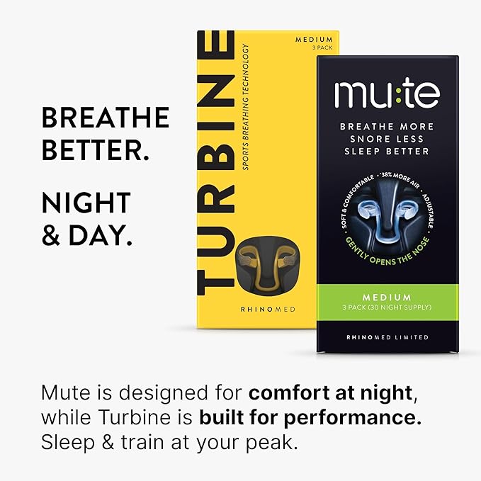 Mute Nasal Dilator Snoring Solution | Medium 3 Pack | Snore Less & Sleep Better | Nasal Strip Alternative | Comfortable Breathing Aids for Better Sleep & Improved Airflow