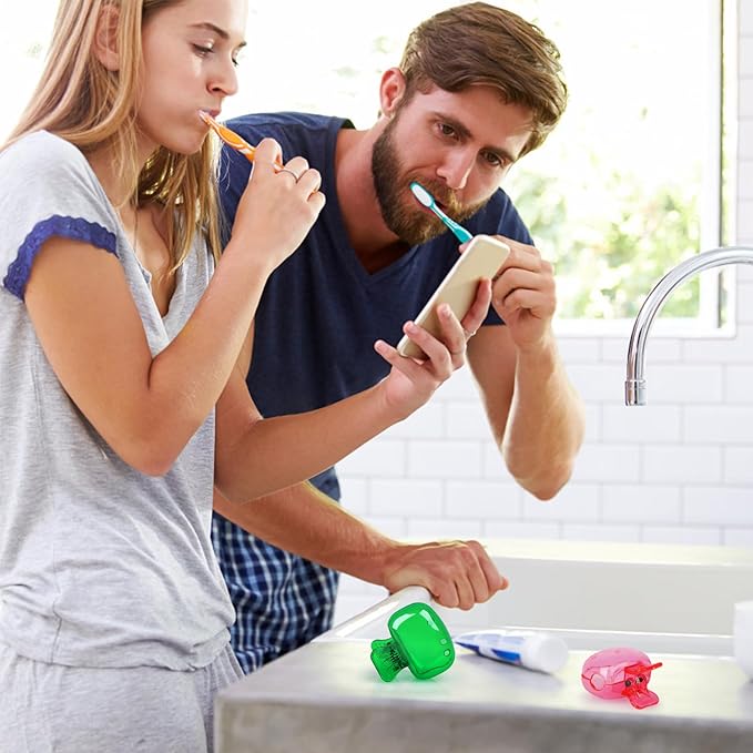 6 Pack Toothbrush Covers Portable Toothbrush Protector Coverings Clips Tooth Brush Storage Head Cover Cap Tooth Brush Covers for Kids Bathroom Home Travel Tooth Brush Case