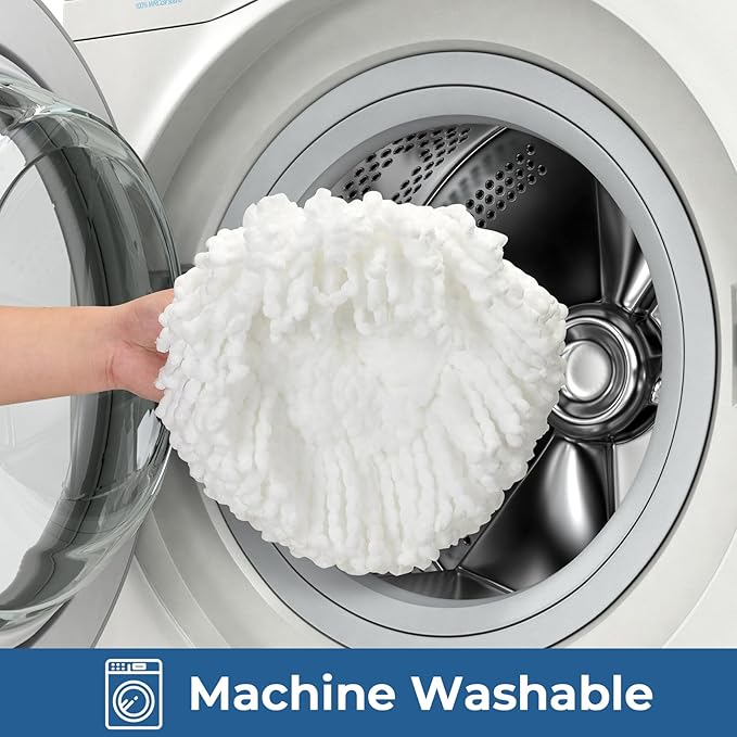 Matthew Spin Mop Replace Head Kit,Base,Handle Compatible with EasyWring Microfiber Spin Mop,2 Mop Refills Replacement Heads,30-58in Mop Handle and 1 Mop Base Combo Set White (1-Tank System)