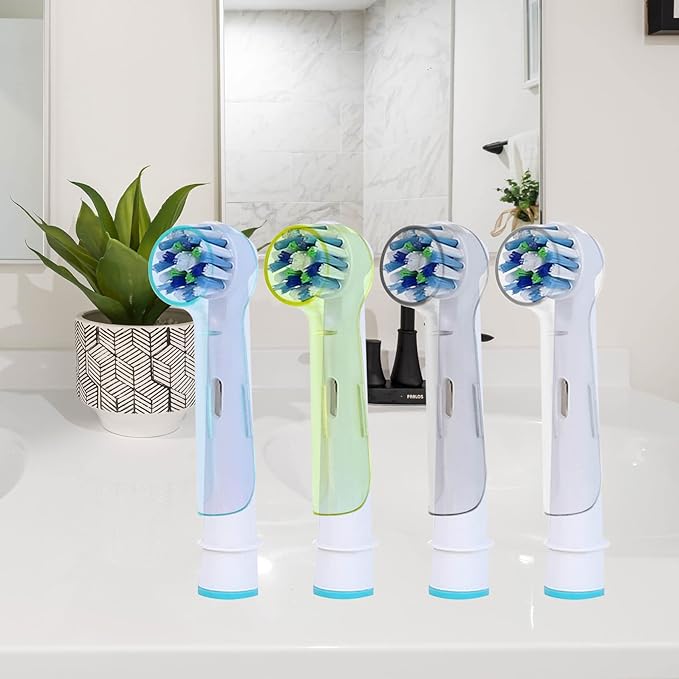 2 Pack Toothbrush Head Covers, Toothbrush Cover Caps Compatible with Oral B Electric Toothbrush Round Heads (White)