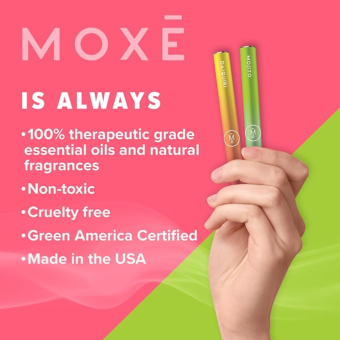 MOXE Natural Daiquiri Air Inhaler | Non Electric Long-Lasting Flavored Air Refreshing Support | Oral Fixation Passionfruit, Orange, Vanilla & Menthol Essential Oils, Craving Relief - 3 Pack
