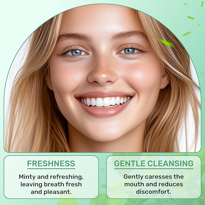Spearmint White Oils Pulling Rinse-Natural Mouthwash with Organic Cold-Pressed Coconut Oil,White Oil Pulling Rinse for Teeth and Gums,Fresh Breath & Oral Care(2pc)
