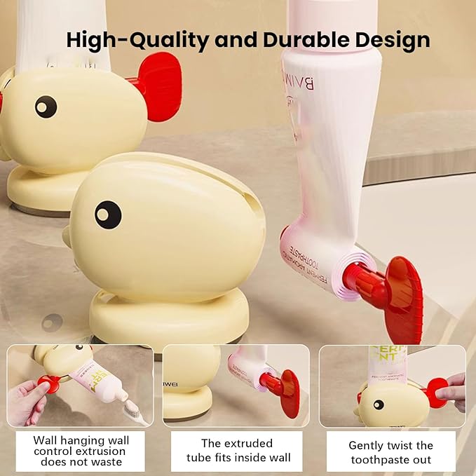 3Pcs Toothpaste Squeezer, Cut Whale Shape Rolling Toothpaste Tube Squeezer Dispenser Suction Cup Toothpaste Dispenser, Toothpaste Clip Holders for Family and Friends
