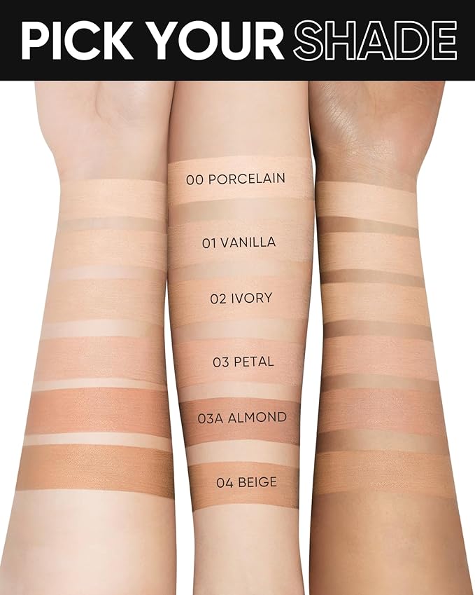 Ultra Cover Powder Foundation, Full Coverage Matte Finish, One-Swipe Flawless Pressed Powder with Oil Control, Lightweight & Long-Lasting, Pore-Blurring for Oily Skin (01 Vanilla)