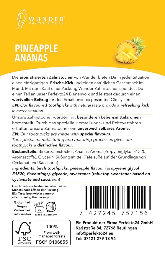 Wonder Toothpick - Flavored Toothpicks - Infused with Natural Flavors for Long-Lasting Freshness - Portable & Convenient - 100 Picks