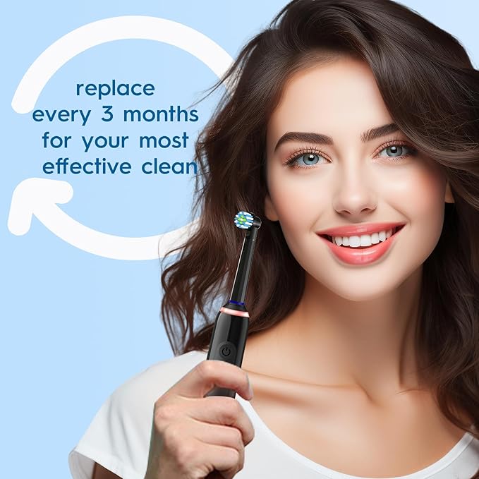 16 Pcs Replacement Toothbrush Heads Compatible with Braun Oral B Pro 1000/7000/9600/5000/3000, Precision Senesitive Brush Heads Refills for Genius X and Smart 1500 Electric Toothbrush (Black)