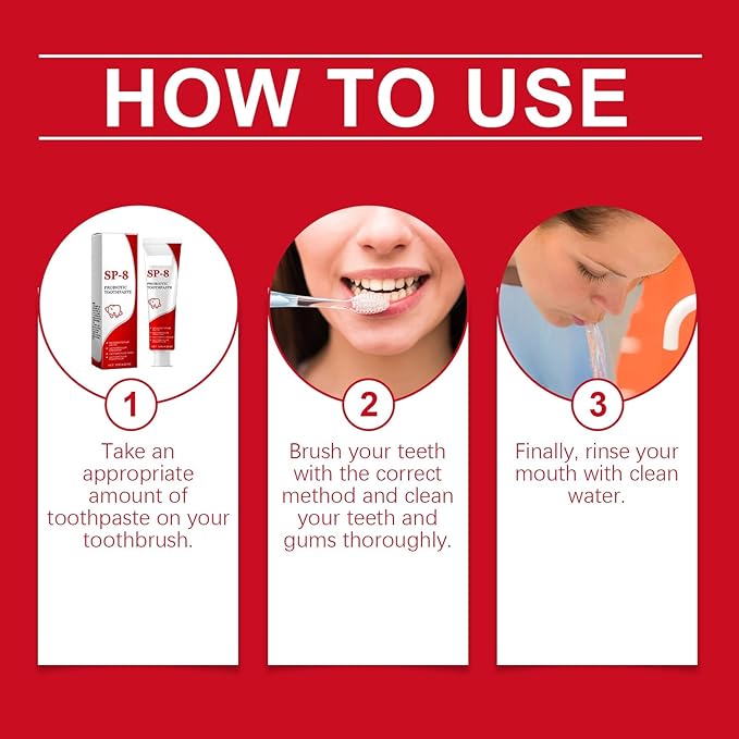 2Pcs SP8 Toothpaste,SP-8 Probiotic Whitening Toothpaste,Ultra Whitening,Provides Total Protection for Gums