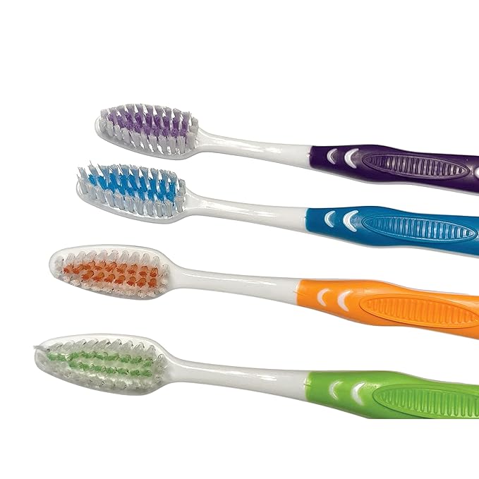 Personalized Gift, Personalized Toothbrushes, 4 Pack Manual Toothbrush Adults, Engraved Light Blue, Dark Blue, Orange, Green, Purple, Red