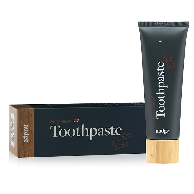 Nudge 10% Nano Hydroxyapatite Toothpaste, Remin+ Formula with Vitamin E, Fluoride-Free, SLS-Free, Helps Remineralize Enamel, Supports Dry Mouth Relief and Sensitive Teeth, Watermelon, 4 oz