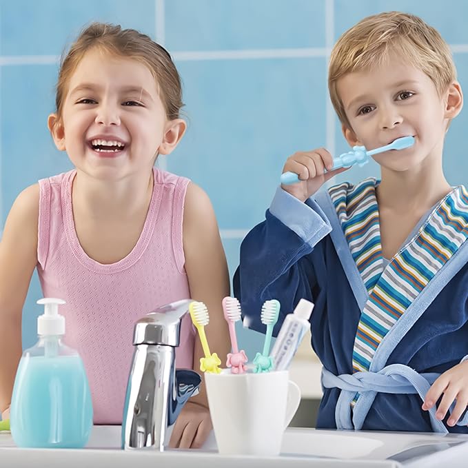 100 pcs Bulk Disposable Kid Toothbrushes Individually Wrapped, Toothbrushes Kids Toothbrush for Age 2+ Toddler Children Toothbrush Set Soft Bristles Boys Girls