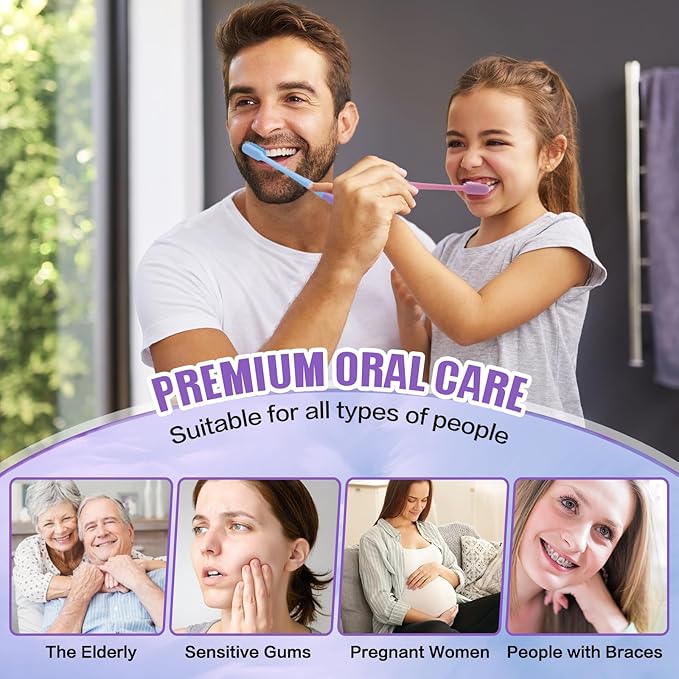 6 Pieces Individually Wrapped Extra Soft Toothbrush for Sensitive Teeth & Gums - Gum Care Toothbrush with 4000 Ultra-Soft Bristles, Compact Small Head (Macaron Color)