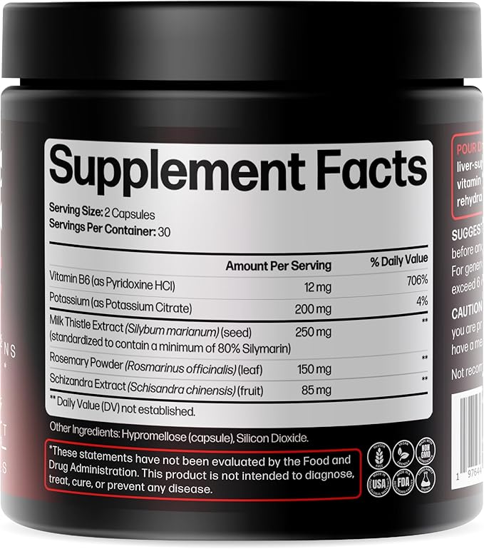 Life Happns Liver Support & Recovery Supplement for Adults β Doctor-Formulated with Milk Thistle, Schizandra, Rosemary, B6 & Electrolytes for Natural Detox Pathways, Hydration & After-Party Wellness