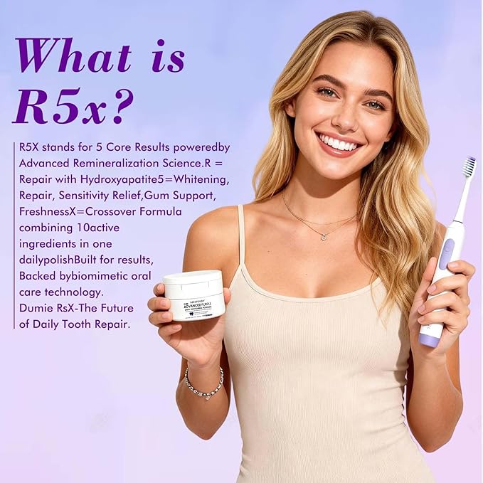 2 PCS Teeth Whitening Powder, Hydroxyapatite Remineralizing Tooth Powder with Niacinamide,R5X Advanced Purple Color Balance Immediate Results, Mint Flavor, 2 * 50 Grams