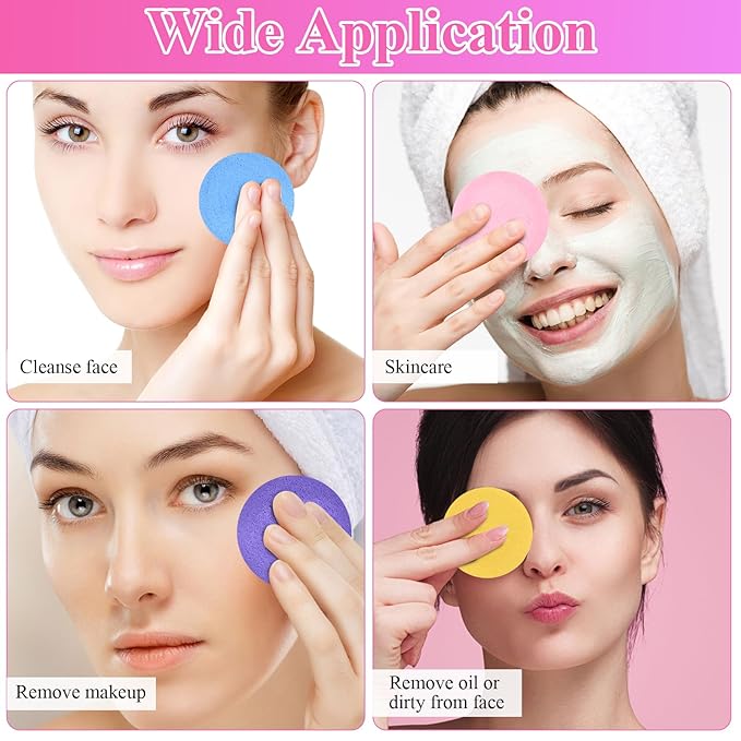 480 Pcs Compressed Facial Sponges, Soft Makeup Removal Round Face Wash Sponge, PVA Facial Sponges for Women Estheticians