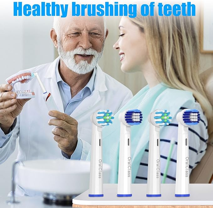 Replacement Toothbrush Heads Compatible with Oral B Braun, Medium Soft Precision Electric Brush Head Refills Fit for Oralb Pro 1000/7000/9600/500/3000/5000/6000/8000 etc, 8 Pack with Covers