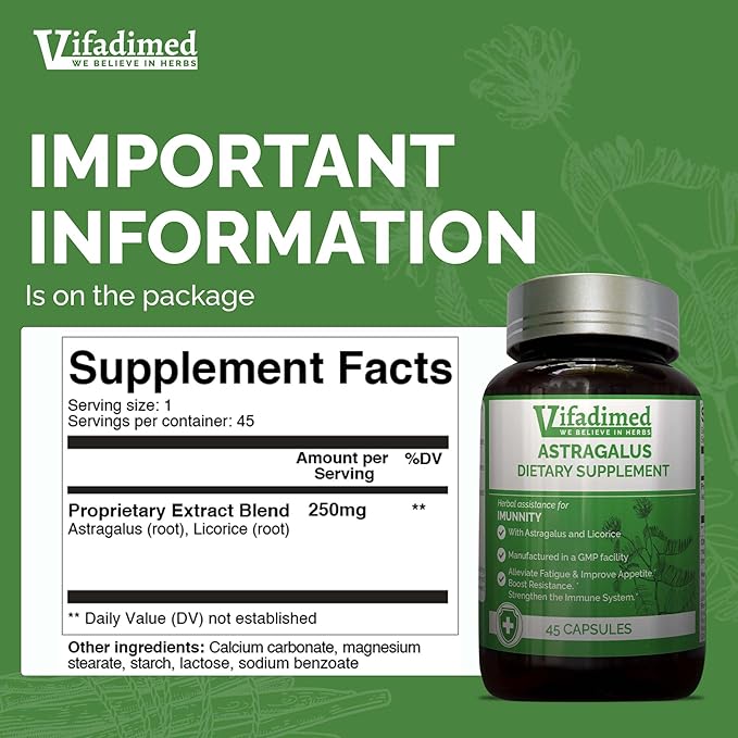 Herbal Innate Immunity, Daily Immune Support, Flavonoid, Antioxidants,Tonic Adaptogen with Astragalus,Licorice, HuangQi,Digestive & Respiratory Health,Fatigue,Dizziness - 3 Months Supply