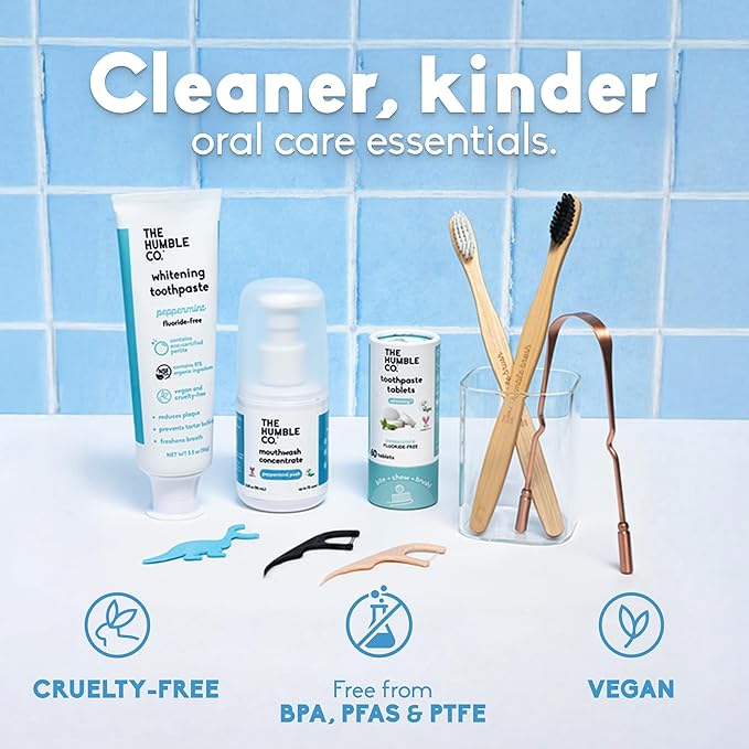 The Humble Co Bamboo Electric Toothbrush Heads Compatible with Oral B Toothbrushes - Replacement Toothbrush Heads with Soft Bristles - Dental Oral Care & Hygiene - Regular Bristles