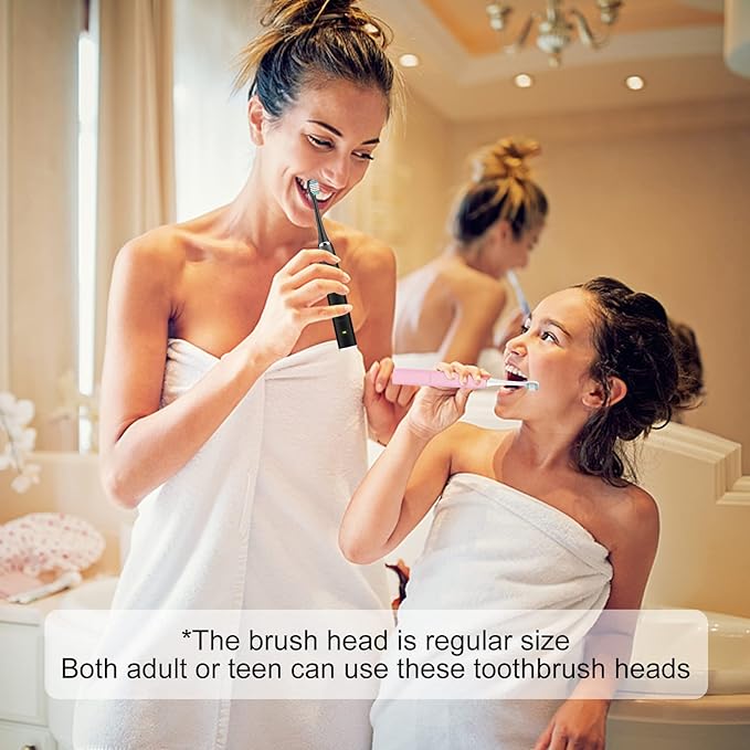 Replacement Toothbrush Heads Compatible with AquaSonic Black Series, Vibe Series, Black Series Pro,and for Duo Series Pro Electric Toothbrush Black, Pack of 10