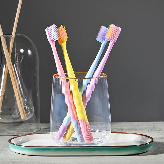 VIWIK 10 Pack Colorful Ultra-Soft Bristle Toothbrush – BPA-Free, Gentle on Gums, Effective Plaque Removal for Sensitive Teeth – Durable, Perfect for Adults and Kids