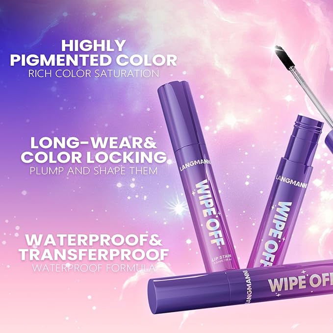 Jolilab Lip Stain Masque,Wipe Off Lip Tint,Waterproof,Transfer proof,Highly Pigmented,Ultra Long Lasting Lip Stain Peel off Makeup With Matte finish for All-day Wear.(#04+#05+#6)