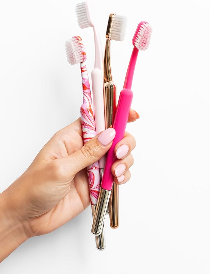 TRASK The Better Brush - Luxury Soft Bristle Dentist Designed Manual Toothbrush for Adults, Candy Shop