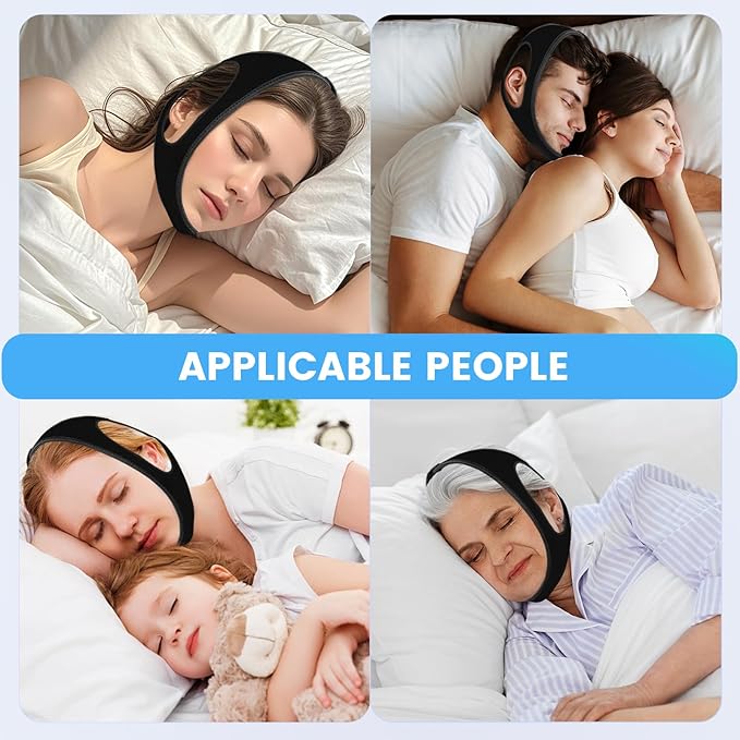 Chin Strap for Snoring Snore Chin Strap for Men & Women Comfortable Jaw Support Snoring Solution Adjustable Effective Snoring Sleep Device Reducing Aid for Women and Men (Medium)