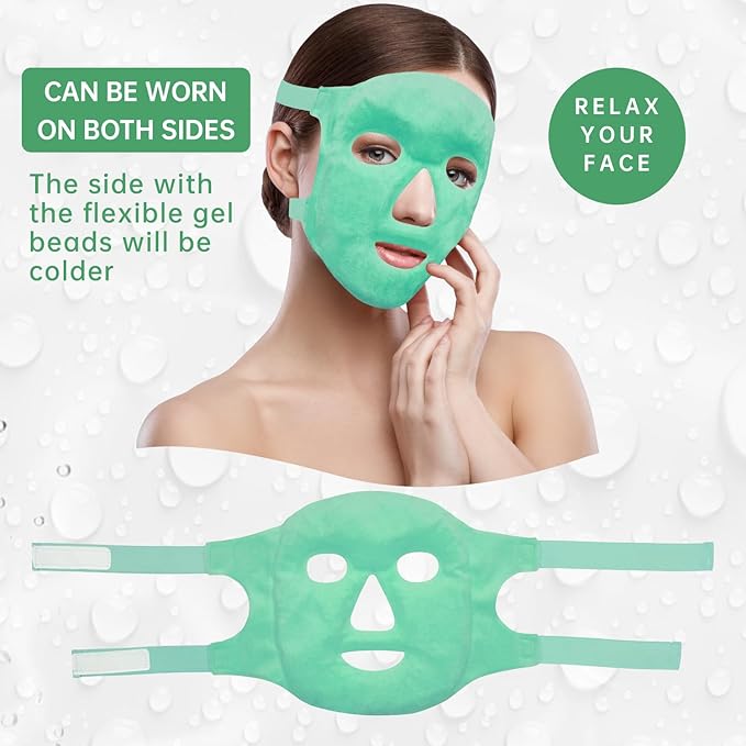 ZNÖCUETÖD Face Ice Mask Facial Ice Packs Gel Hot Cold Compress for Post Oral, Dental, Nose,Facelift Plastic Cosmetic & Laser Surgery Recovery Puffiness Swelling Dark Circles & Headaches