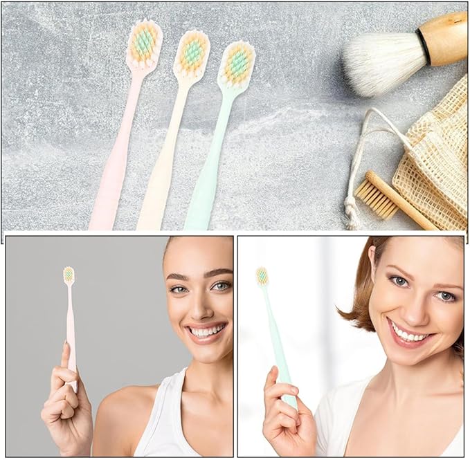 Mipcase Soft Bristle Toothbrush Wide Brush Head 9pcs, Adult Manual Toothbrushes for Gum Care, Household Teeth Brush for Daily Oral Cleaning