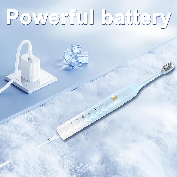 Electric Toothbrush Set, Equipped with 10 Brush Heads and Travel case, IPX8 Waterproof, 2-Minute Timer, 42000 high-Frequency Vibrations, 5 Modes, The First Choice for Gift Giving