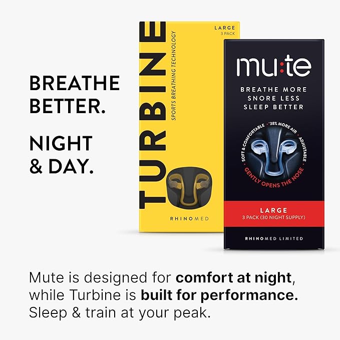 Mute Nasal Dilator Snoring Solution | Large 3 Pack | Snore Less & Sleep Better | Nasal Strip Alternative | Comfortable Breathing Aids for Better Sleep & Improved Airflow