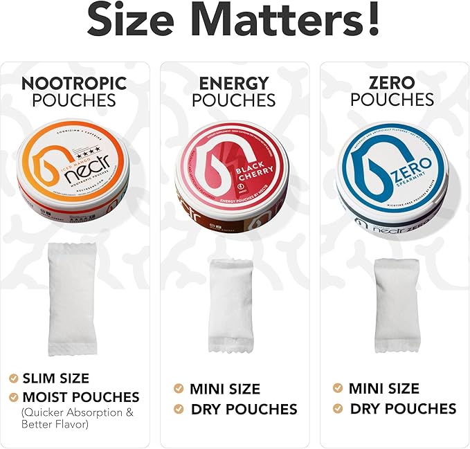 Nectr Energy Zero Pouches - No Caffeine, No Sugar, Zero Calories Mini Pouches for Oral Fixation and Stress Relief - 4 Pucks of 20 - Sweet Mango Flavor